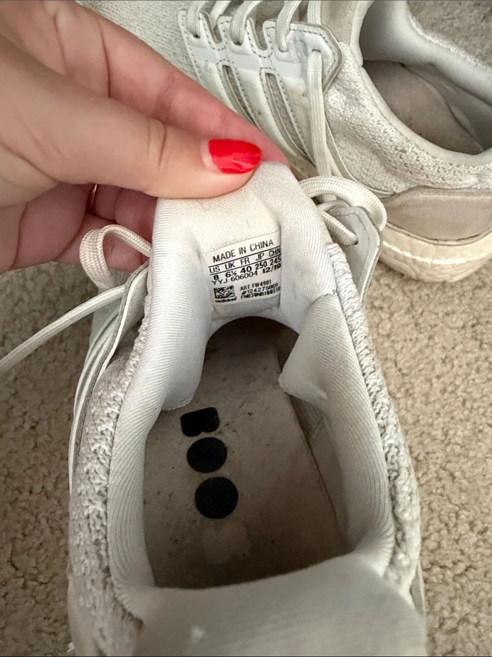 Women's Off-White Knit Lace-Up Athletic Sneakers ultra boost
